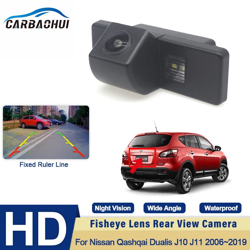 Fisheye CCD HD Rear View Camera For Nissan Qashqai Dualis J10 J11 2006~2018 2019 Car Backup Reverse Parking Monitor Wide Angle smile