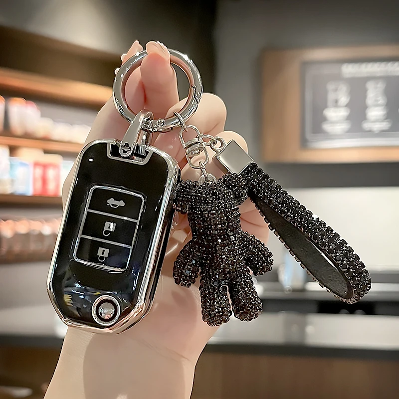 TPU Car Flip Key Case Cover Shell Fob For Honda Accord 2025 Civic Fit HRV new XRV CRV CR-V Crider Pilot Keychain Accessories