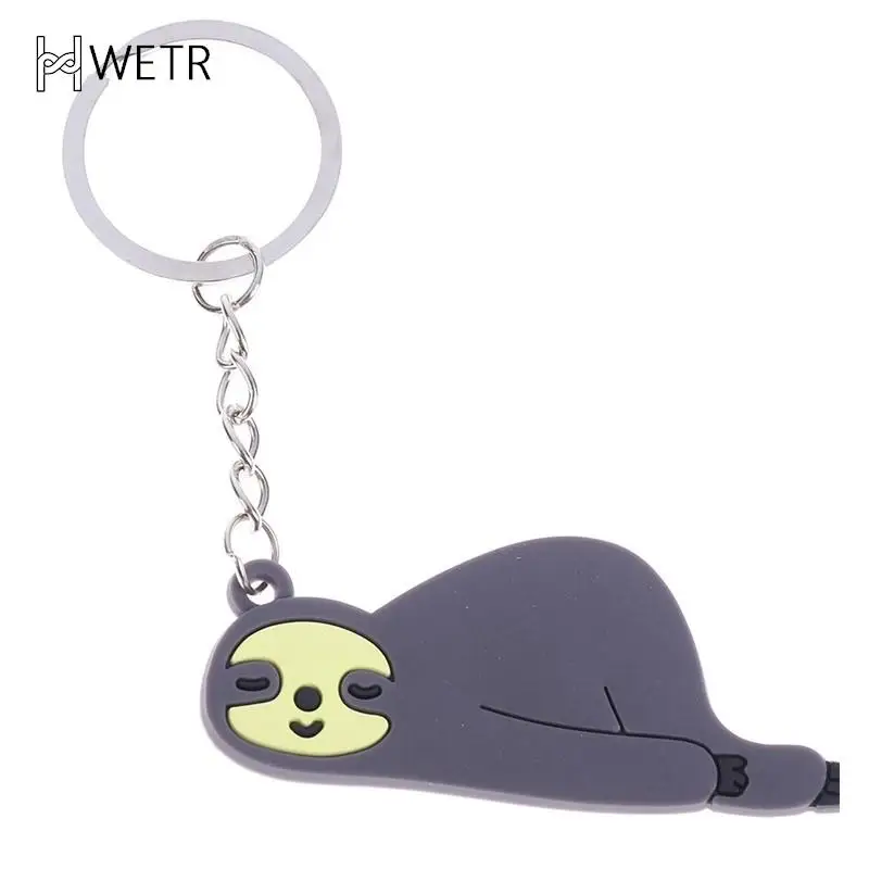PVC Keychain DIY Sloth Key Rings Holder Key Chain Gift Jewelry Bag Phone Decor smile