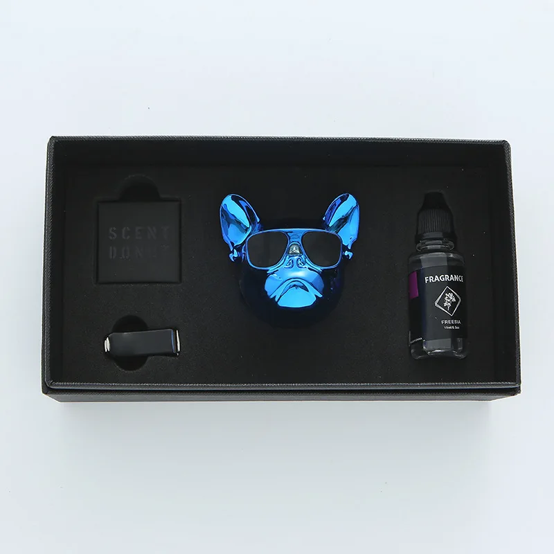 Air Car Creative Bulldog Freshener perfume Automobile Interior Perfume Clip Fragrance Ornament Car Accessories Gift Box Car Deco smile