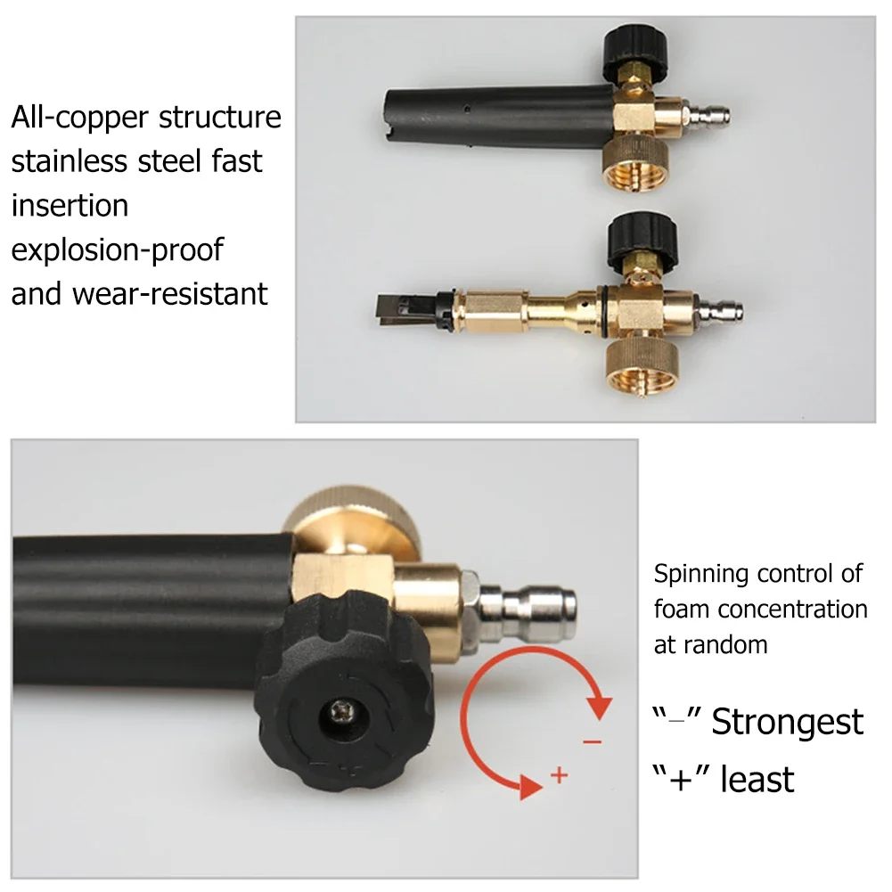 Car Auto Wash Foam Gun 1/4 Quick Connector Adjustable High Pressure Car Washer Snow Foam Lance Generator Car Cleaning Water Gun