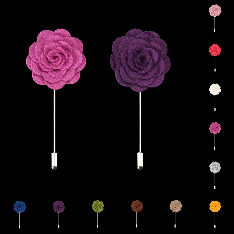 Flowers Men's Lapel Brooches Pin For Men Suit Wedding Marriage ddmysmile Roses Guests Prom Brooch Buttonholes Suit Groomsman Accessories Smile