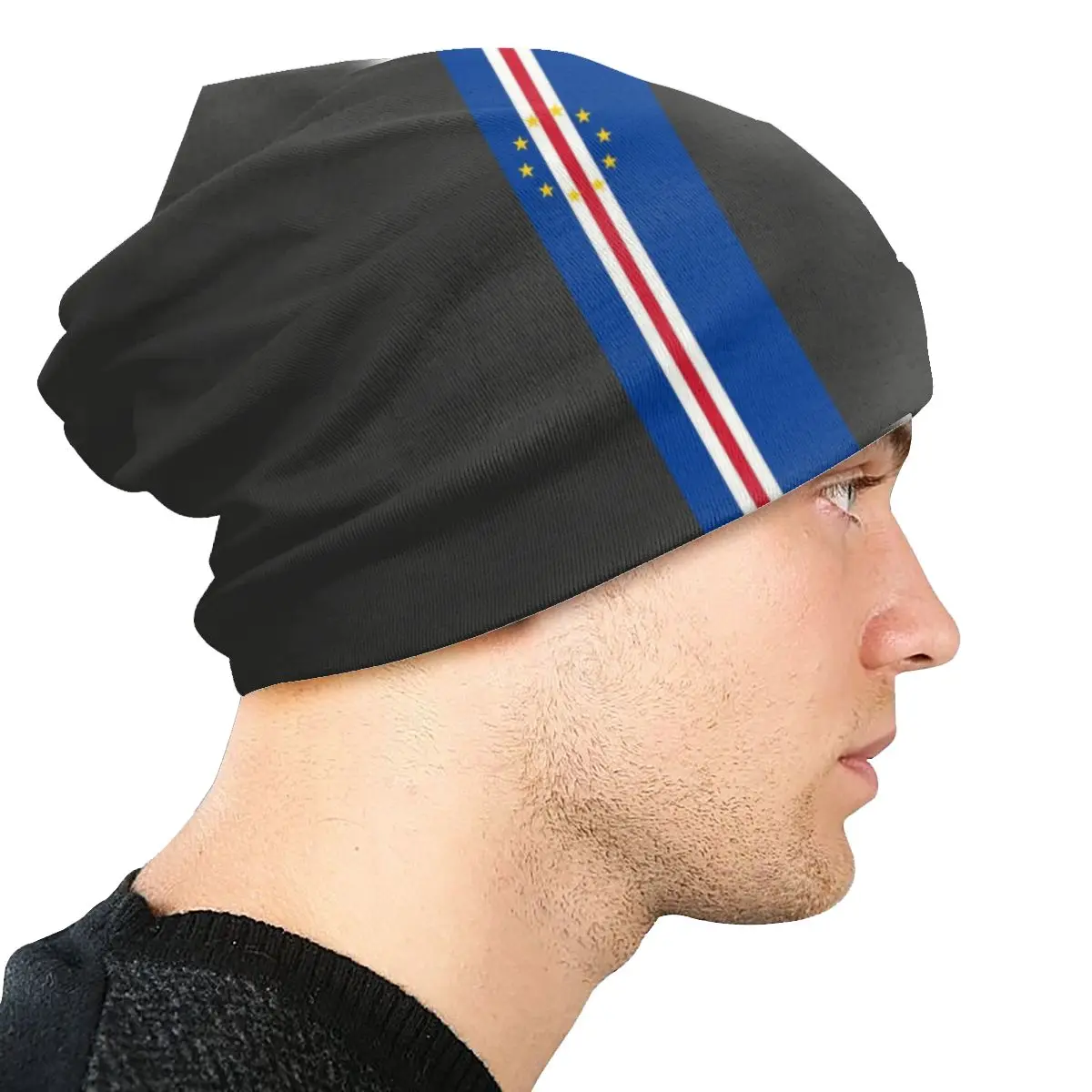 Cape Verde Stripe Flag Beanie Bonnet Knit Hat Women Men Hip Hop Unisex Adult Warm Winter Skullies Beanies Caps for Ski