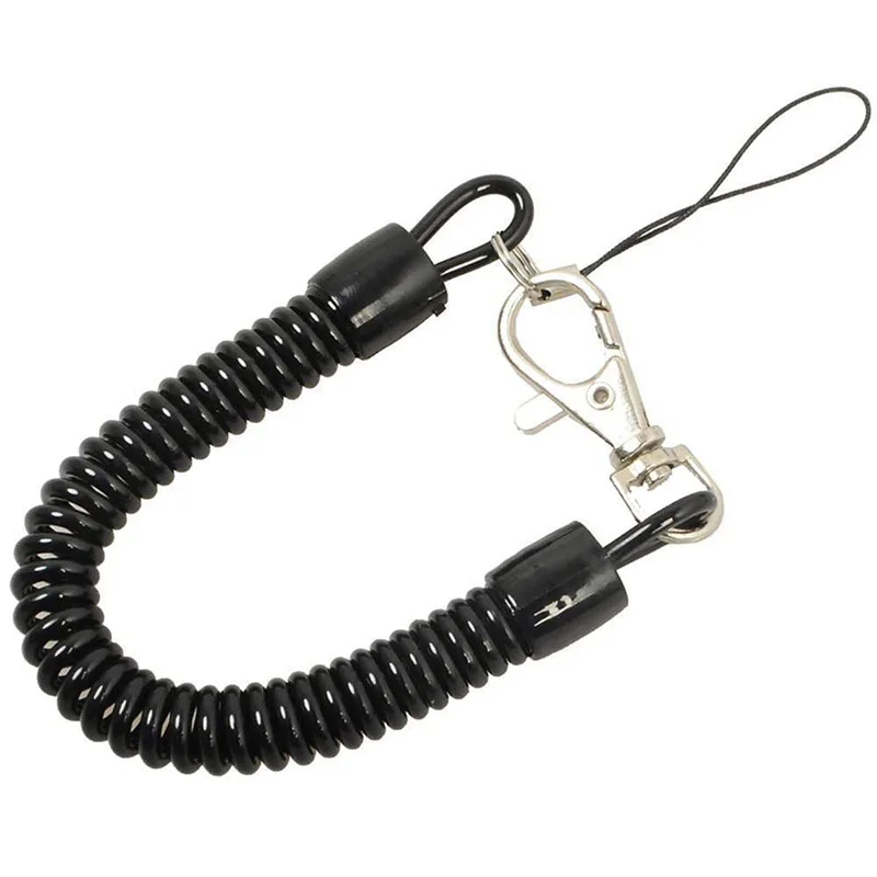 4PCS Tactical Retractable Spring Elastic Rope Security Gear Anti-lost Phone Keychain Portable Fishing Lanyards Outdoor Multitool