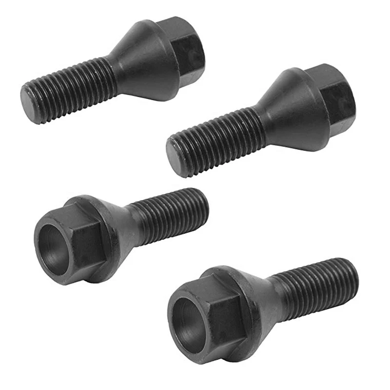 Bolt Wheel 4Pcs Black Lug Nut for E30 E36 E46 E60 E90 36136781150 smile