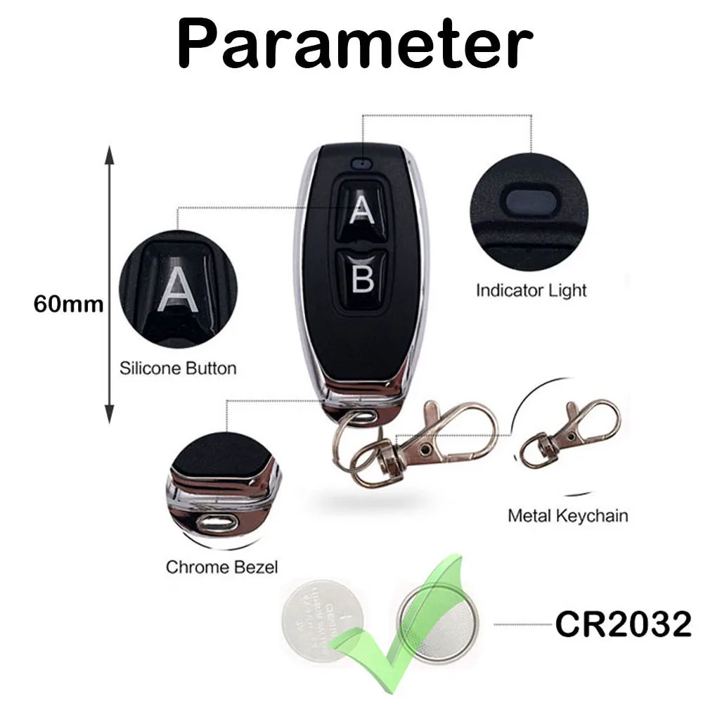 433Mhz Remote Control Switch for Light Universal Garage Gate Remote Control AC 85V 220V 110V 220V 2CH Big Relay Receiver