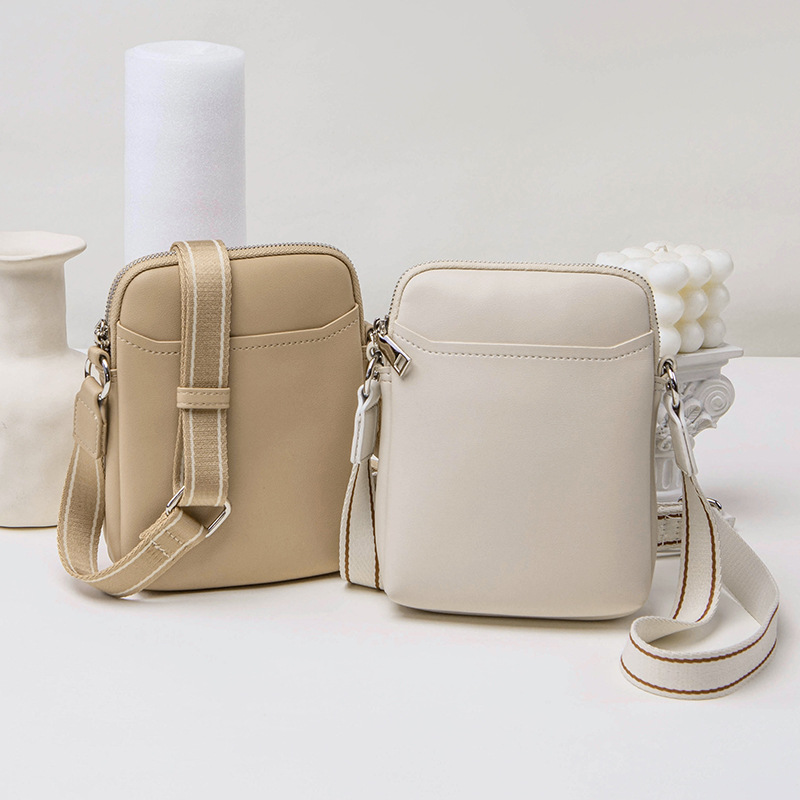 Women's 2024 New Simple Soft Leather Phone Single Cross Shoulder Small Bag