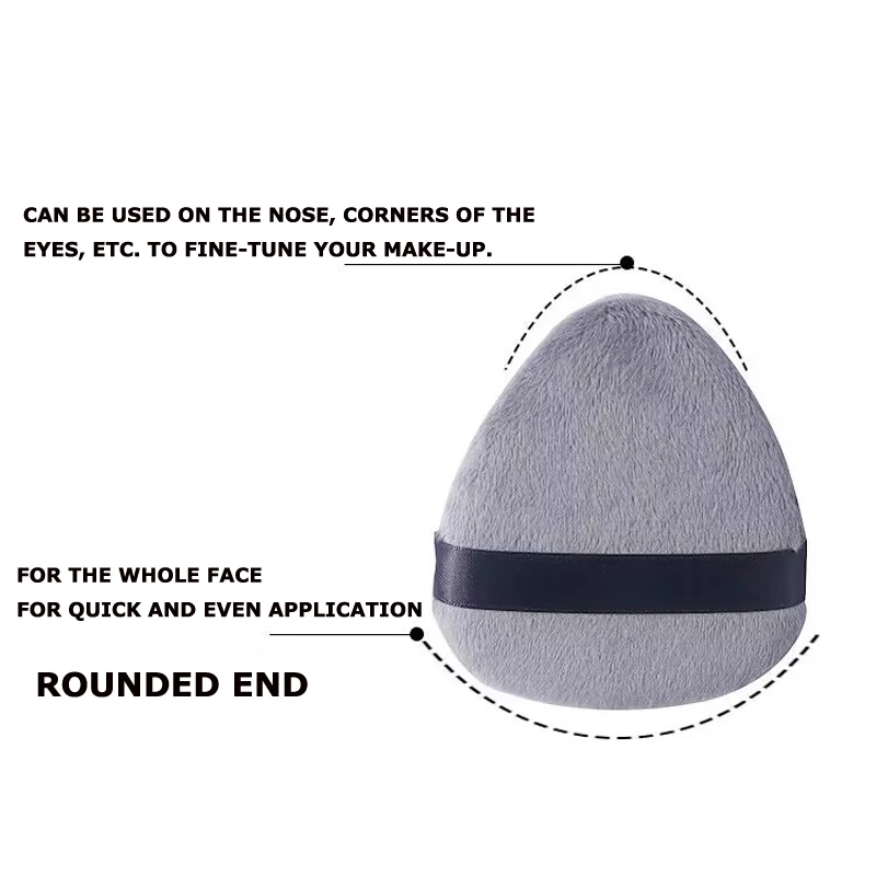 2/5/10Pcs Large Tongue Water Drop Powder Puff Setting Loose Powder Flocking Soft Cosmetic Puff Triangle Pointed Makeup Tools