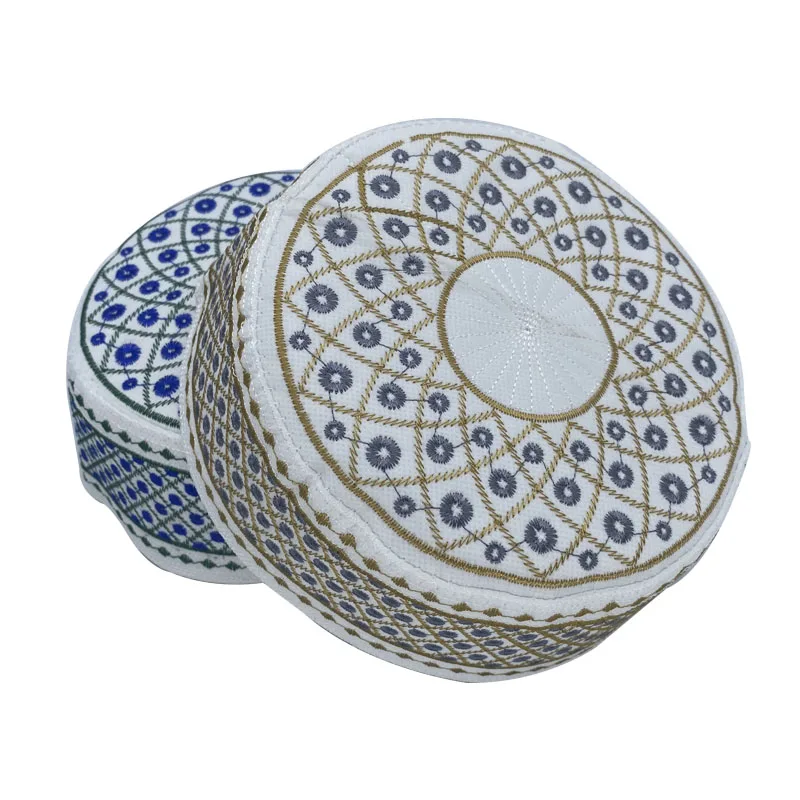 Muslim 2023 Prayer New Hats Breathable Headware Kufi Hat Men Islam Skull Cap Ramadan Eid Gift Embroidery ddmysmile Man Hat Smile