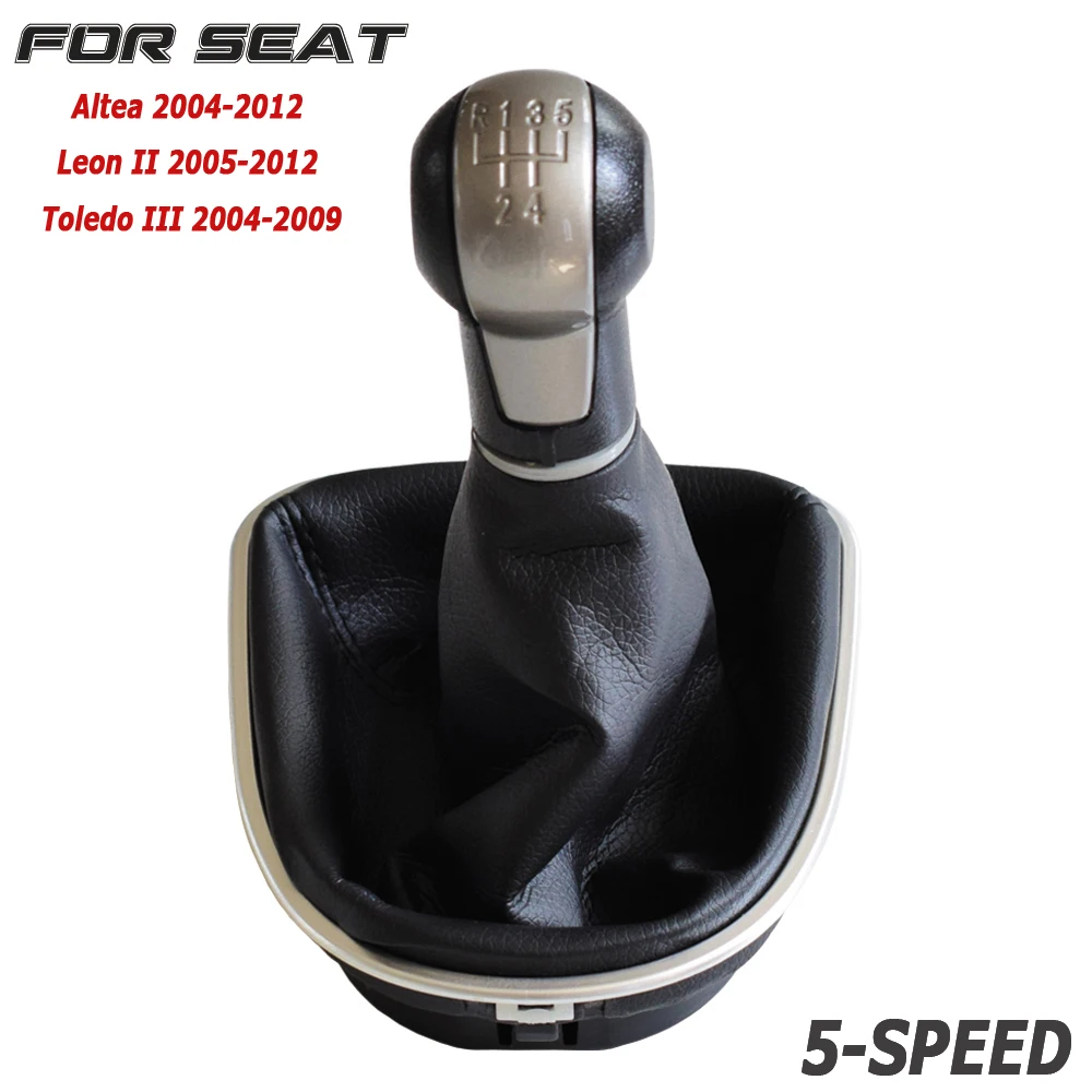 Speed 5Speed MT 6 Car Gear Shift Knob With Leather Boot For SEAT LEON II (2005-2012) ALTEA XL (04-12) SEAT TOLEDO ddmysmile III (04-09) Smile () () ()