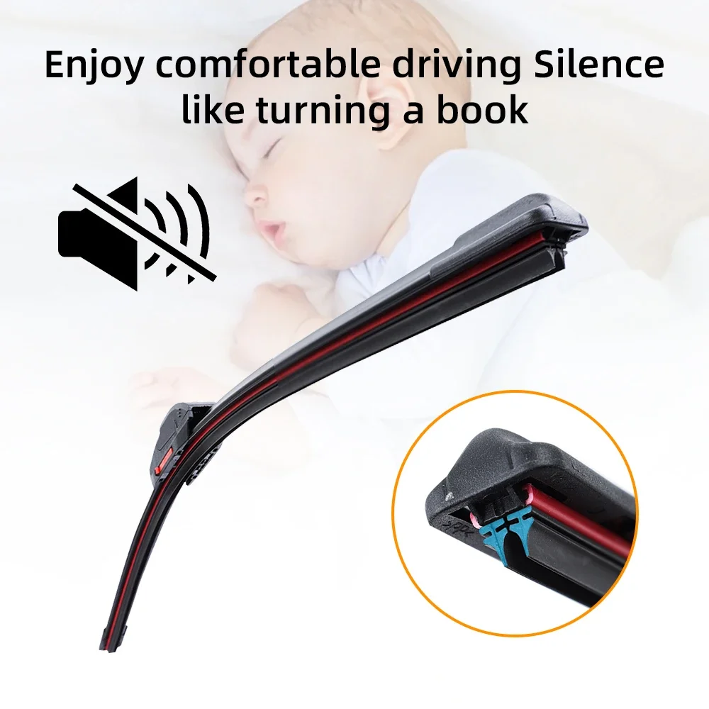 new GM Windshield 2025 Wiper Blades Double Soft Rubber Car Replacement Wiper 16" 18" 20" 22" 24" 26" Rubber Strip for Ea