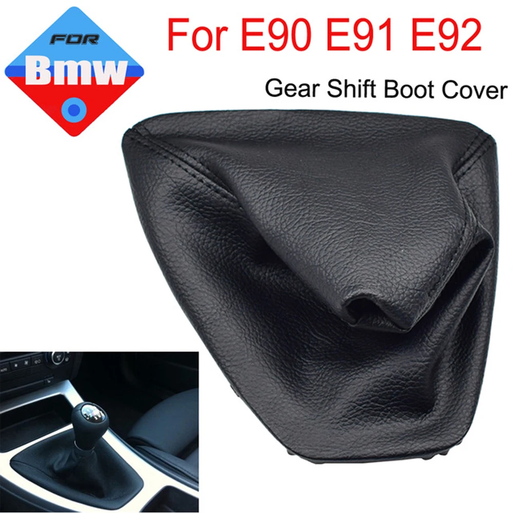 E36 For E30 E39 E46 E81 E82 E87 E88 E90 E91 E92 E93 Gear Shift Knob Lever Stick Pen Gaiter Boot Cover Case Collar PU Leather smile
