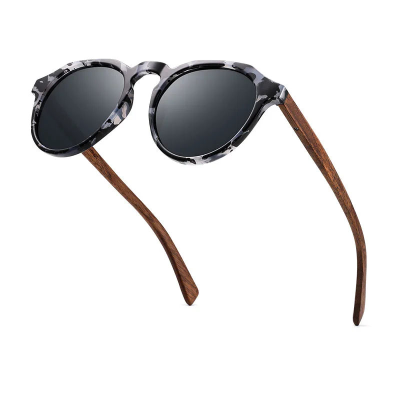 Wood Sunglasses Men s Oi Women Sun Glasses Walnut Round Eyeglasses Red LensTortoise Shell Frames