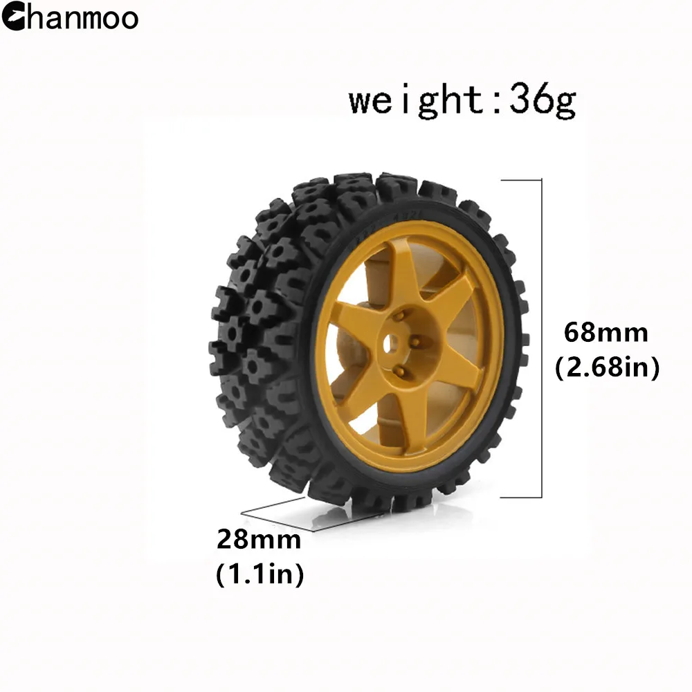 Chanmoo 1/10 RC Racing Car Wheels Rally Tyre & On Road Tires 12mm Hex for Tamiya XV01 XV02 TA06 TT01 TT02 PTG2 144001 A959 HPI