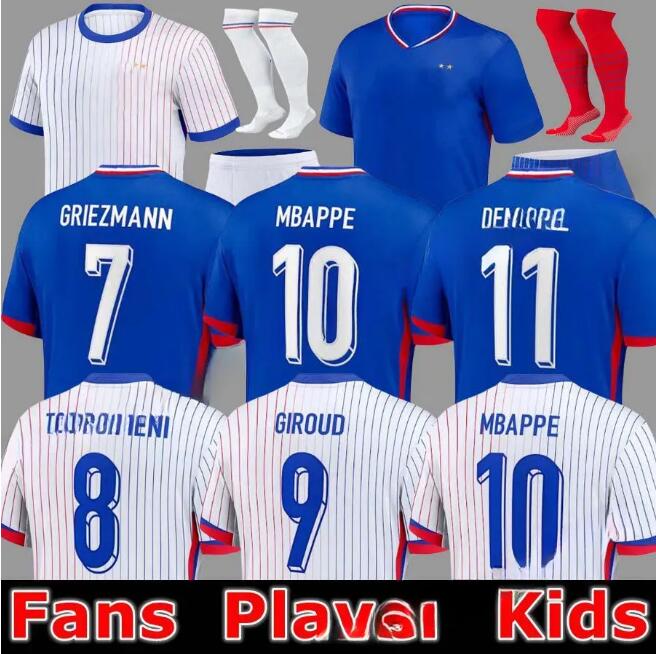 2024 french DEMBELE TCHOUAMENI Boys soccer Jersey Maillot de Foot francia enfant kids kit 2 stars MBAPPE 2024 25 France football FRENCH shirt Jerseys