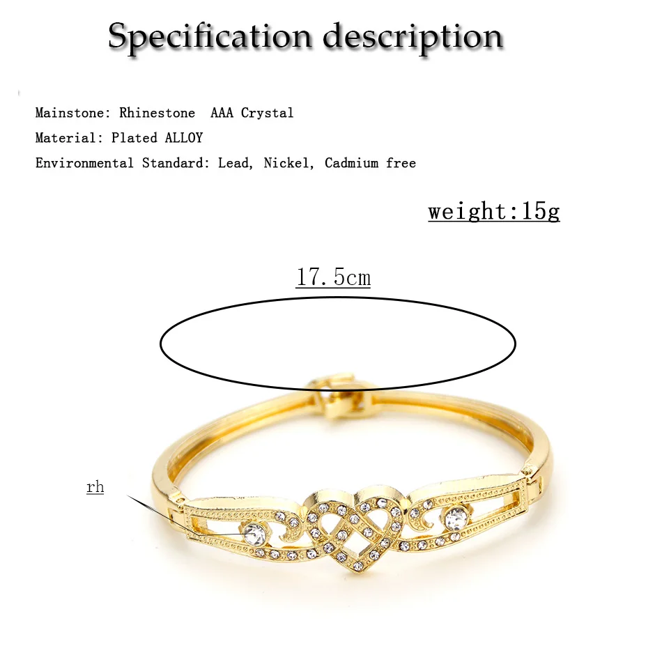 Color Arabian Gold Sunspicems Bracelet for Women Dubai Bridesmaid Charm Bracelet Sets Side Open Bangle Crystal Algeria Jewelry smile