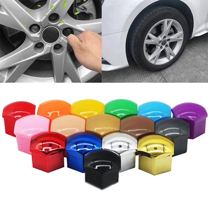20 Pcs Car Wheel Nut Caps 17mm/19mm/21mm Auto Hub new Screw Cover Black Plastic Anti Dust 2025 Car Wheel Nut Bolt Covers Tire Accessories