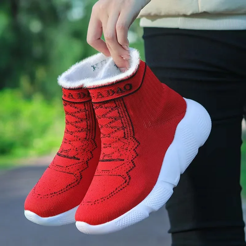 Warm 2023 Knitted New Women's Boots Anti Slip Snow Boots Women's Mini Short Boots Winter Thickened Women's Shoes Botas Mujer smile