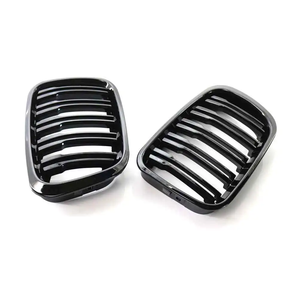 Double-line Matte Black Car ABS Front Bumper Radiator Kidney Grille Gril For BMW E46 3 Series 1998 1999 2000 2001 Car Styling