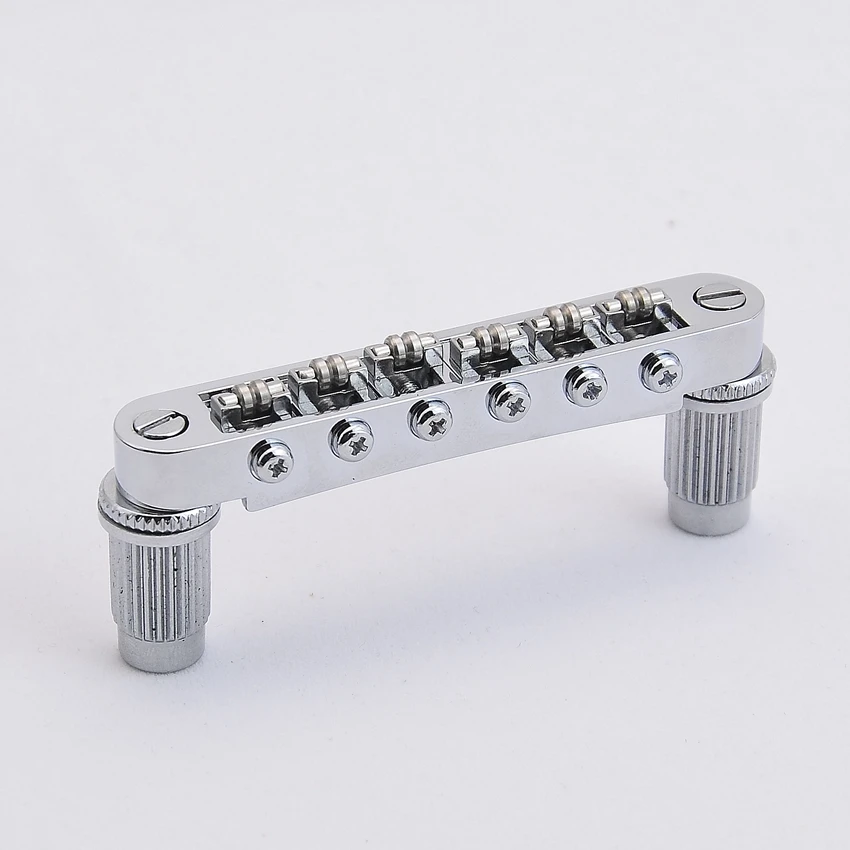 1 Set High Quality Tune-O-Matic Roller Saddle Bridge For LP SG Archtop Jazz Guitar With Ebony Base KR(Origin)