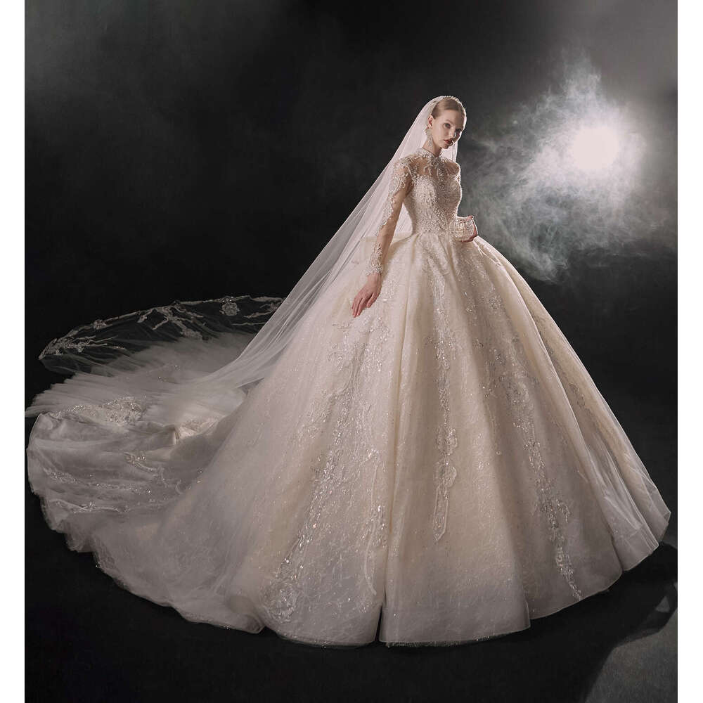 Said Sharon Saudi Arabia Long Sleeves Dubai Wedding Dress For Women Beaded Ball Gown Pricess Bride Dresses H-004 Es 6660311