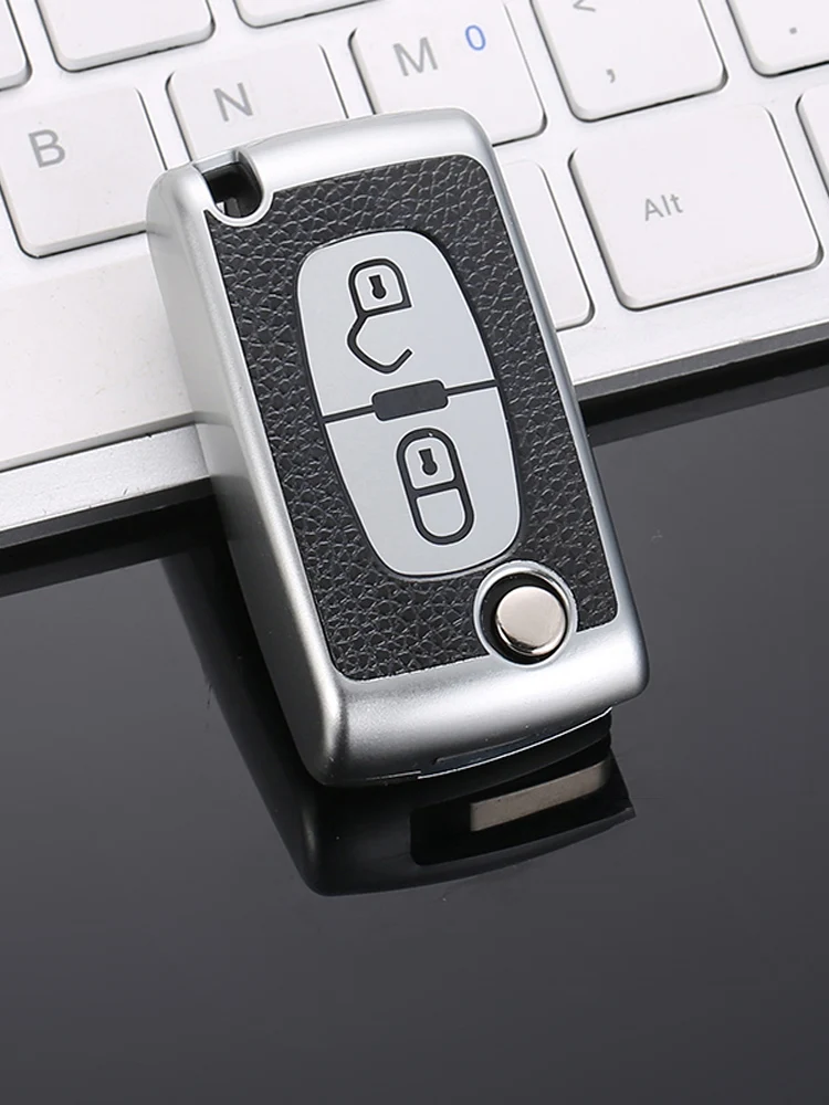 TPU Leather 2/3 new Buttons Car Remote Key Case Cover for 2025 Citroen C2 C3 C4 C5 C6 C8 for Peugeot 107 207 307 307S 308 407 607