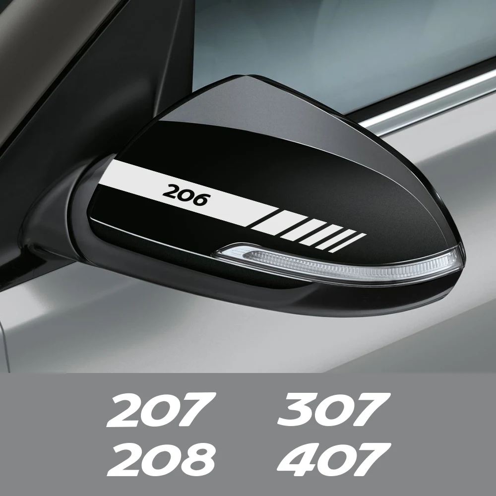 For Peugeot 206 207 208 307 308 407 3008 108 RCZ Rifter 5008 Car Rearview Mirror Cover Stickers Auto Decorative Accessories