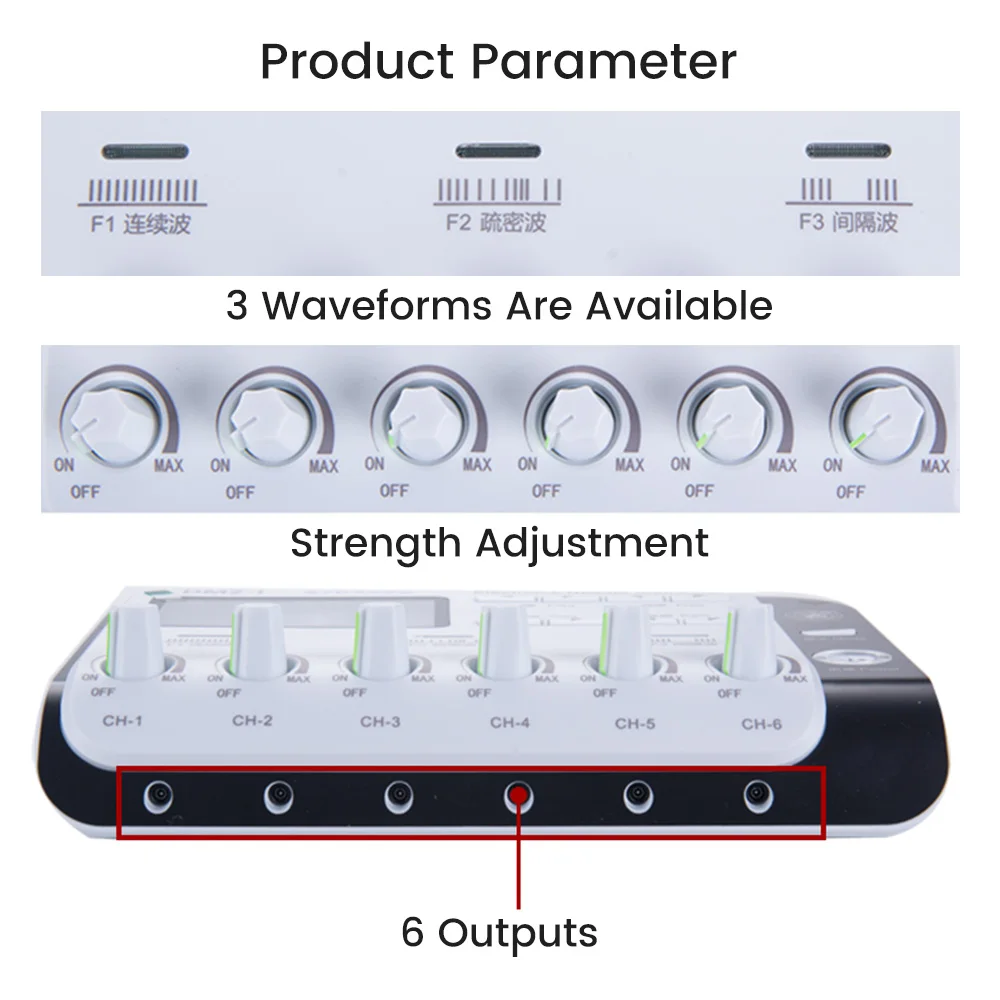 6 Output Electroacupuncture Massager Professional Acupuncture Needle Body Muscle Stimulator Tens Unit Machine Mussle Relax Tool