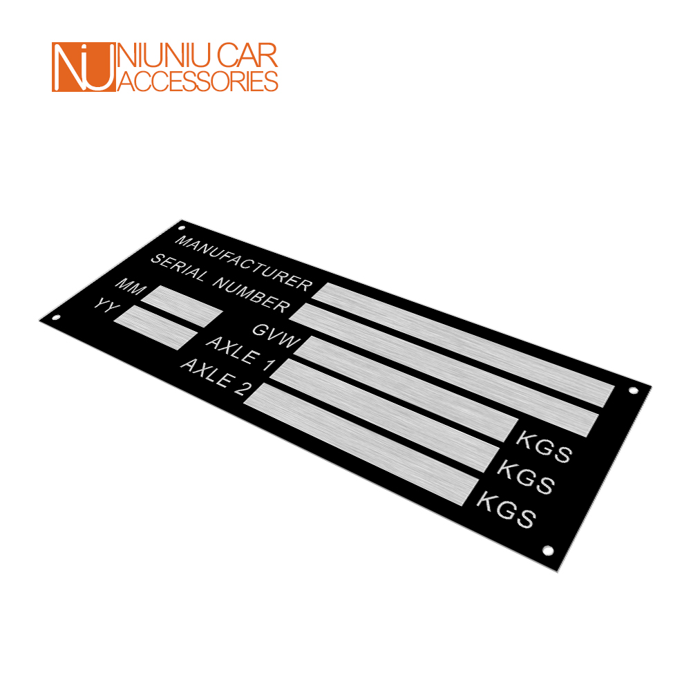 Blank or Engraved Aluminum Vehicle ID Tag 2025 Trailer Weight Plate Smart new Car Box Boat Bike VIN Chassic RV Camper Parts