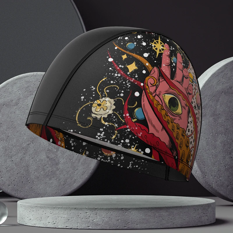 Swimming Caps Unisex Big Size Abstract Swimming Cap Hats Accessories For Man Women Youngs Waterproof Fishtail