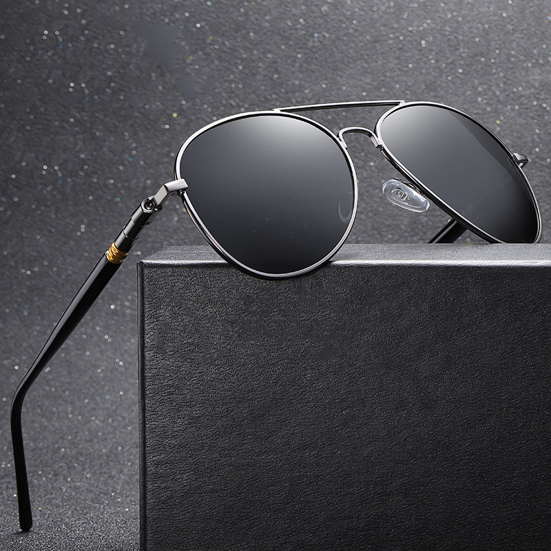 Polarized Sunglasses for Men Photochromic Mirror Night Aviation Metal Frame Black Pilot Retro Sun Glasses Classic Driving Fishing Eyewear 209 CAVALLO 