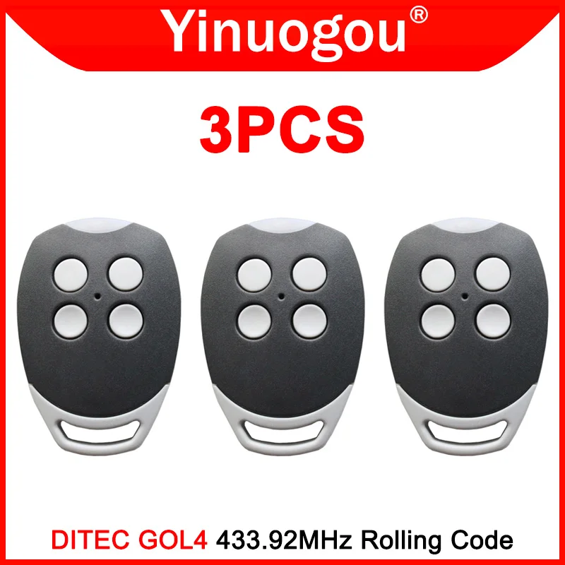 DITEC Garage 3PCS Door Remote Control 433MHz Rolling Code For DITEC GOL4 BIXLS2 BIXLP2 BIXLG4 Remote Control Garage Door Opener smile