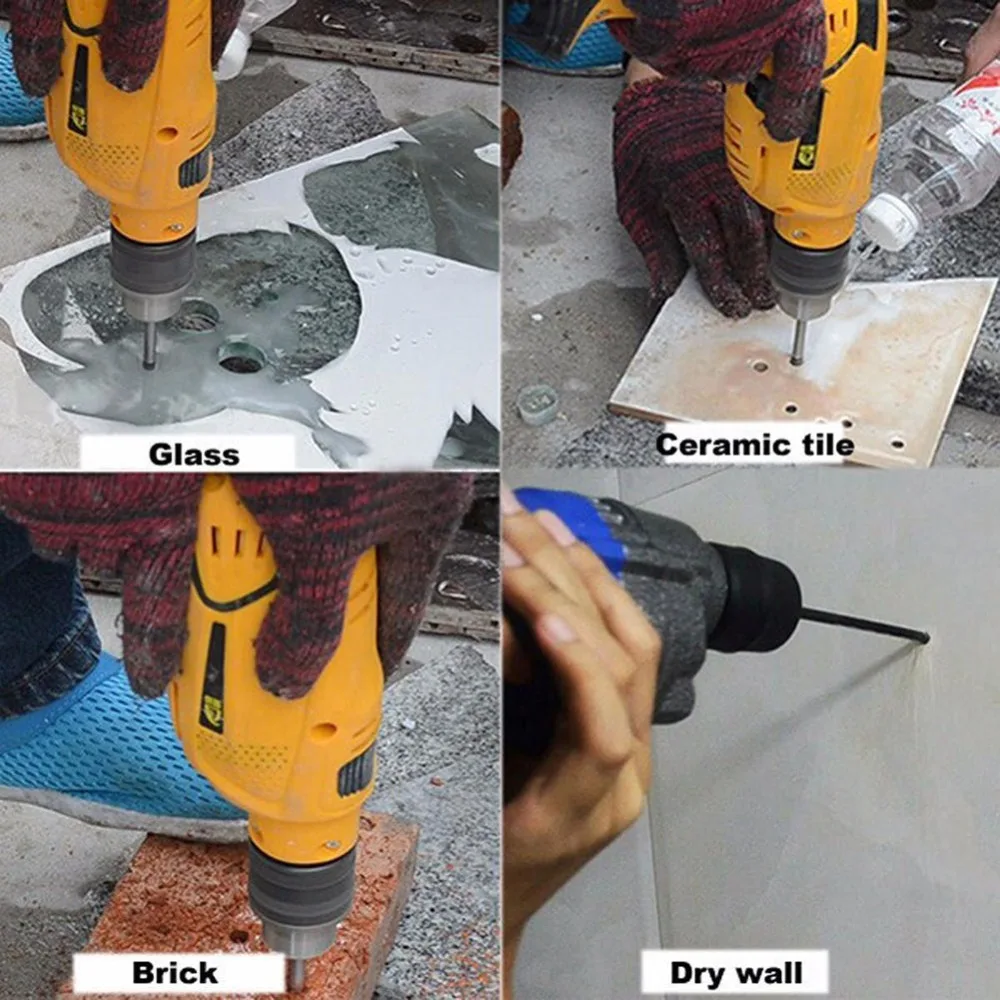2025 4/6/7 Pcs Glass Marble Porcelain Spear Head Ceramic Tile Drill new Bits Set Spade Drill Bit 3/4/5/6/8/10/12mm