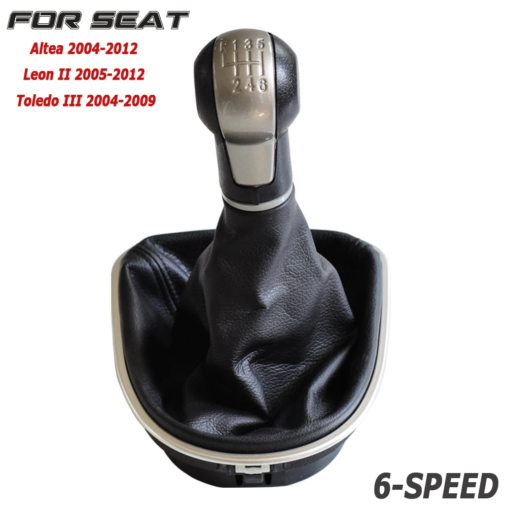 Speed 5Speed MT 6 Car Gear Shift Knob With Leather Boot For SEAT LEON II (2005-2012) ALTEA XL (04-12) SEAT TOLEDO ddmysmile III (04-09) Smile () () ()