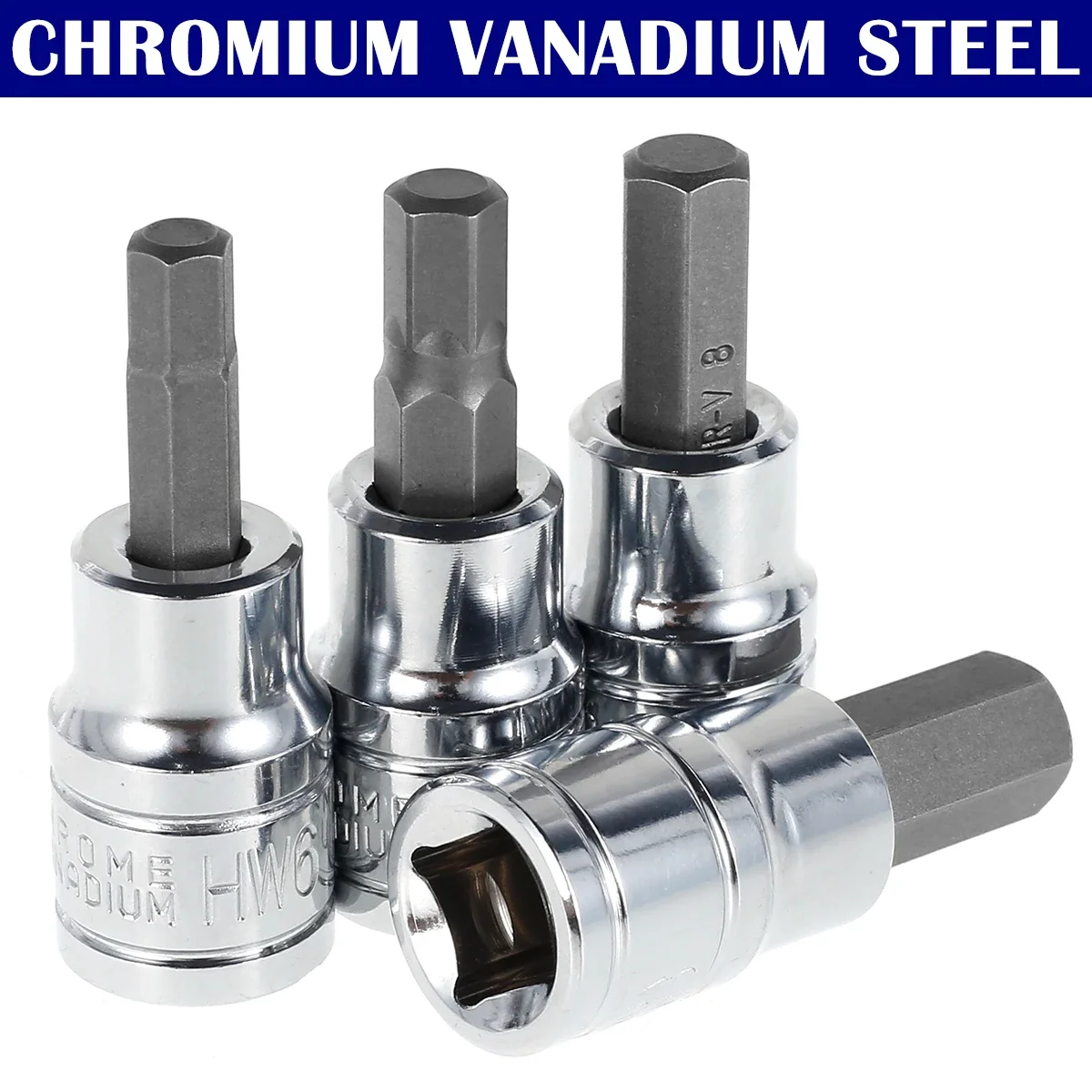 Bit Socket Hex 9Pcs Set Sturdy Allen Key Sockets Professional 3/8inch Drive Drill Metric Tools Kit Durable Impact Socket Set smile