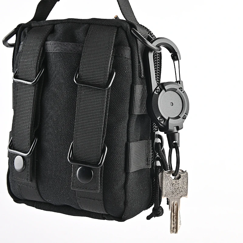 Heavy Duty Retractable Key Chain Anti-theft Keychain with Carabiner Max Extending Length 23'' Retractable Badges Holder