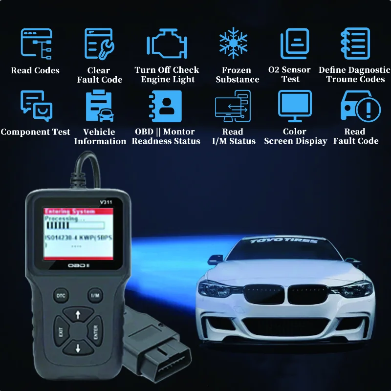 Fault Diagnostic OBD2 NEWEST Scanner V311 Code Reader For Car Engine Automotive Diagnostic Tool Auto System Car Accessories smile