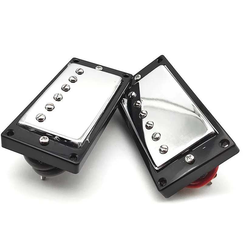 1Pcs LP Humbucker Set Electric Guitar Pickup Neck Bridge Pickup Kit 50mm/52mm with Ring for LP Style Electric Guitar Chrome