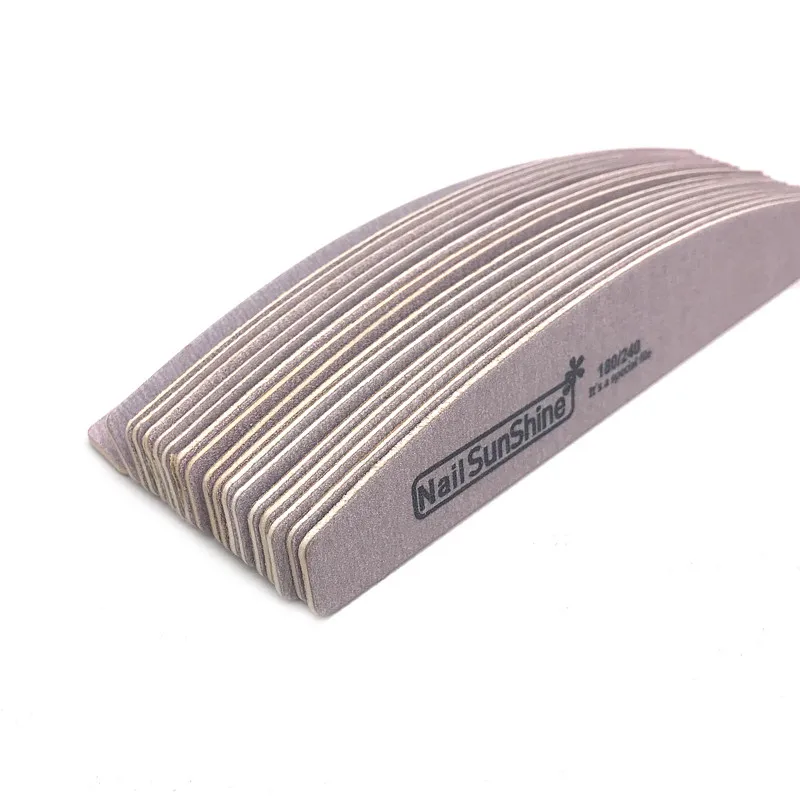 5 Pcs/Lot Grey Nail Sunshine 180/240 Nail Files Sanding Banana Buffer Blocks Wood Limas Pedicura Manicure Gel Nail Polish Set