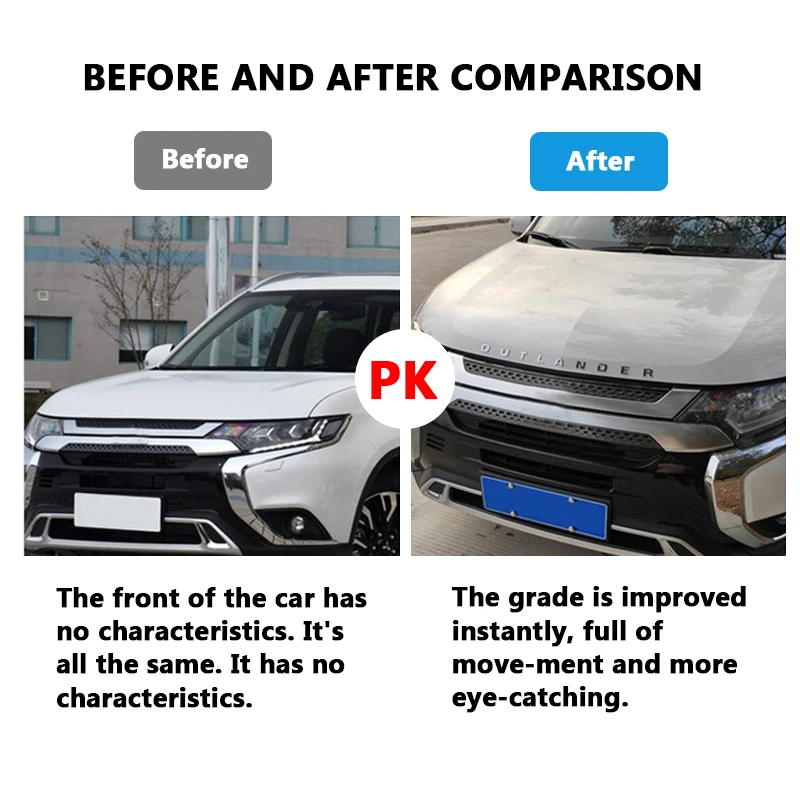 3D ABS Letters Car Hood Emblem For Mitsubishi Outlander Auto ddmysmile Front Head Alphabet Badge Styling Stickers Accessories Wording Smile