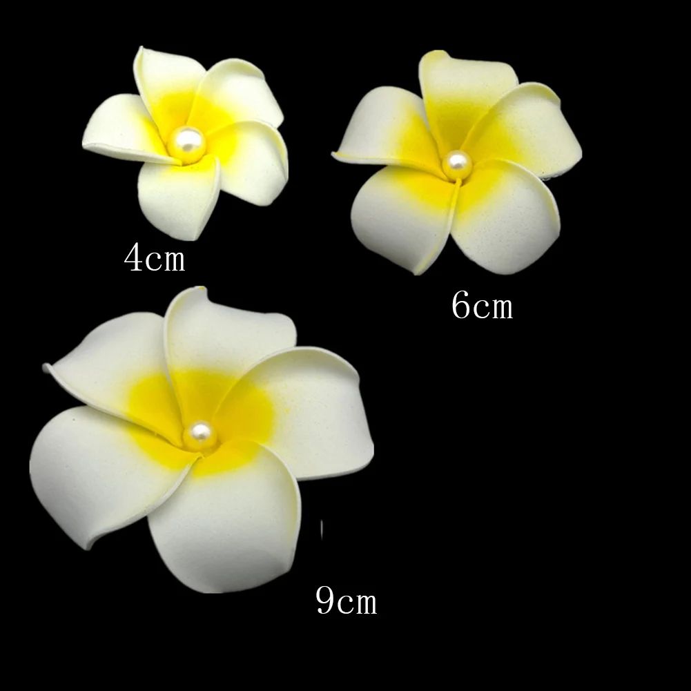 1pcs 4cm new 2025 /6cm /9cm Foam Hawaiian Plumeria Flower Hairpin Frangipani Flower Bridal Hair Clip