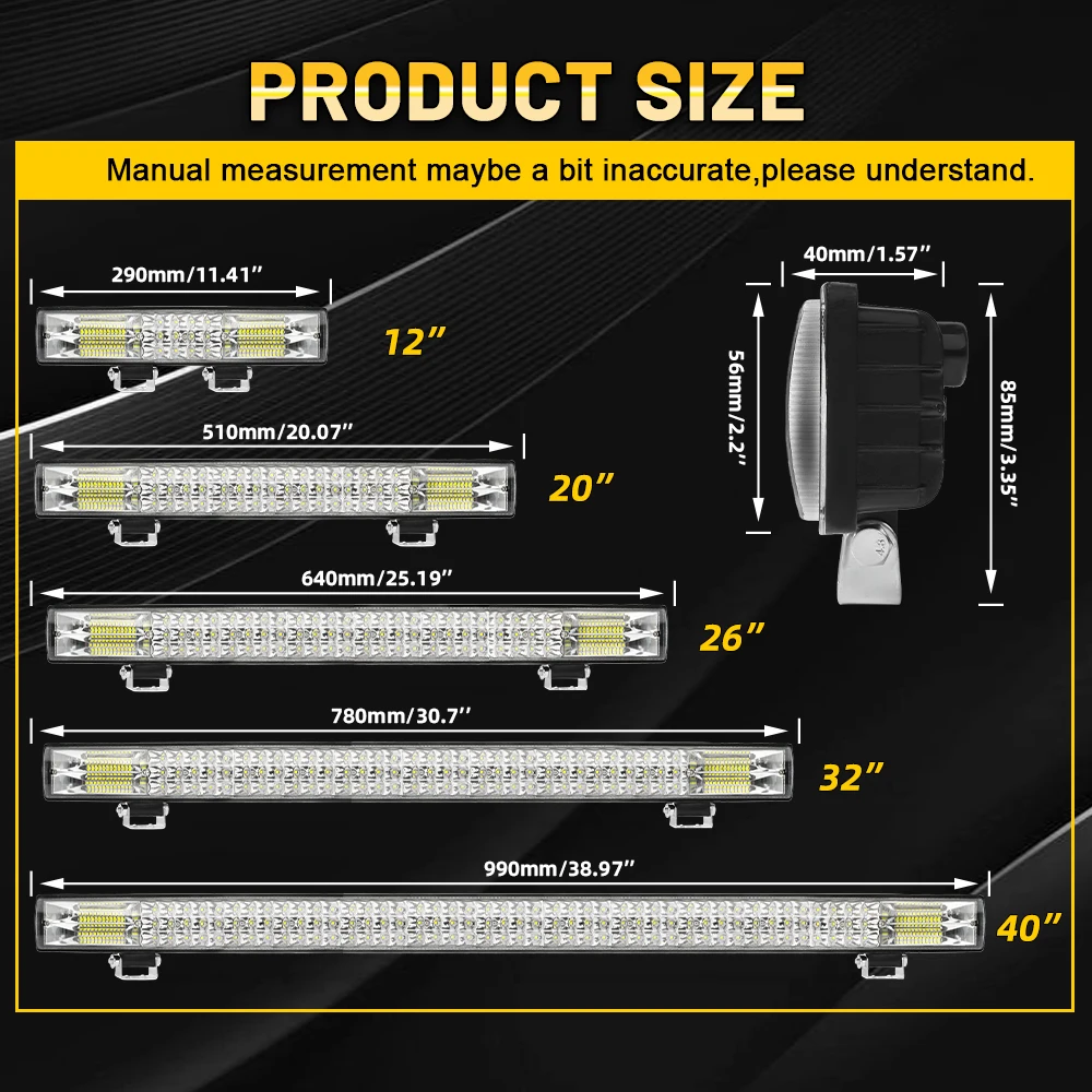 CO LIGHT 32 inch 70000LM LED Light Bar Triple Row LED Work Light Driving Spot Flood Beam for Trucks Tractor UTV SUV Boat 12V 24V
