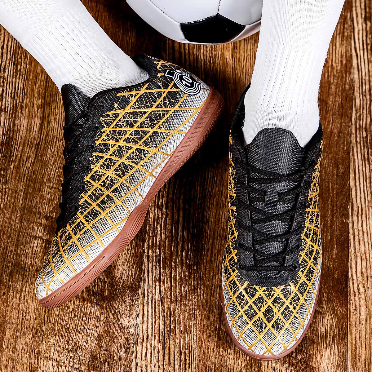 Men's Indoor Soccer Shoes Adult Youth Outdoor Lawn Training Beef Tendon Sole Non-slip Breathable Large Size Sneakers