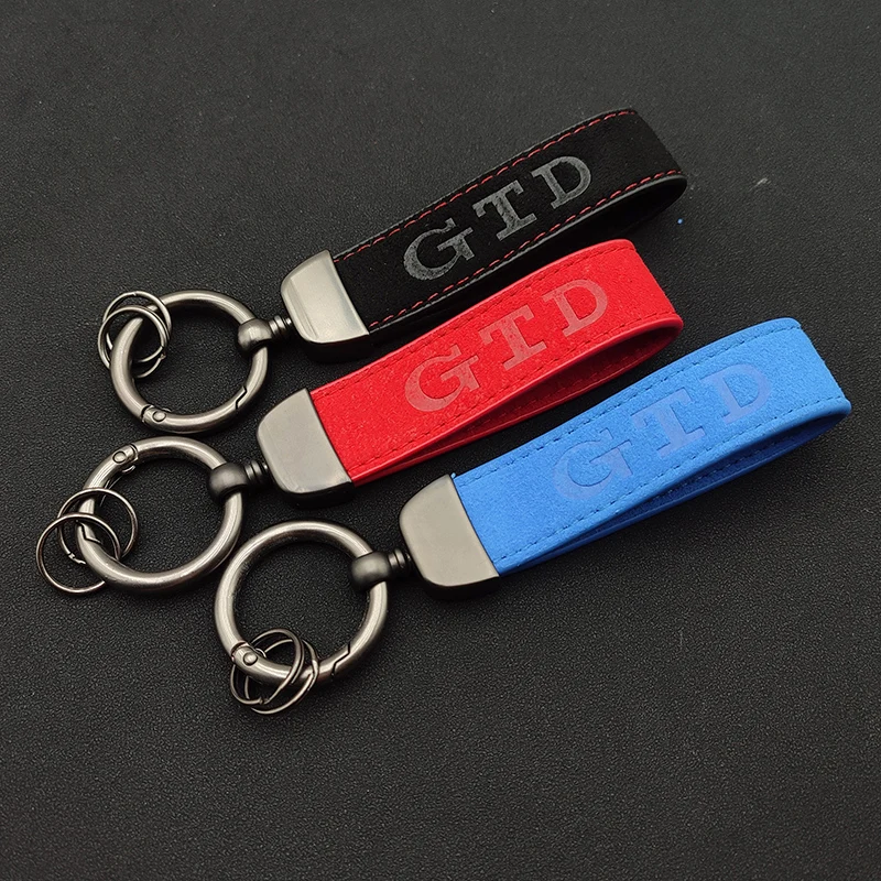 Leather Men Suede Women Car Keychain For VW Golf 7 GTD Keychain 7 6 5 2 4 3 4 5 6 7 8 Accessories smile