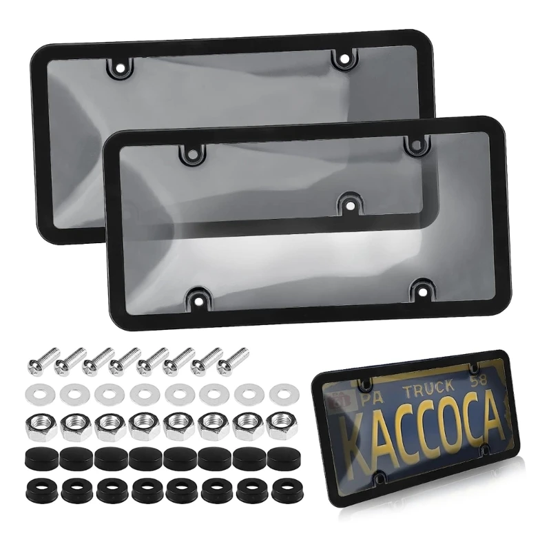 2pcs Universal Car new License Plate 2025 Frame Transparent TagsFrame Cover Shield Waterproof License Protector Cover Accessories