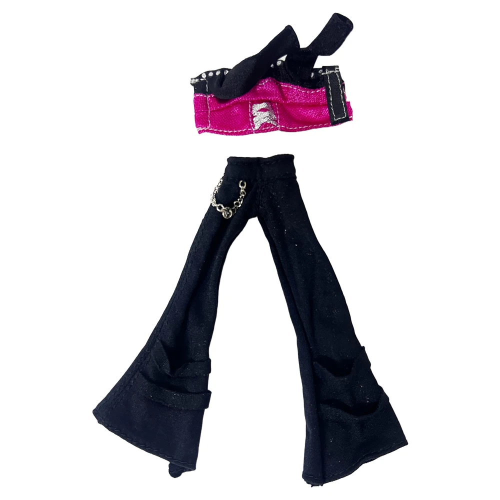 High 1 Set Monstering Doll Dressing Soft Casual Wear Handmade Clothes Red Shirt Long Jeans For 1/6 Doll Girl Dressing DIY Toys smile /6