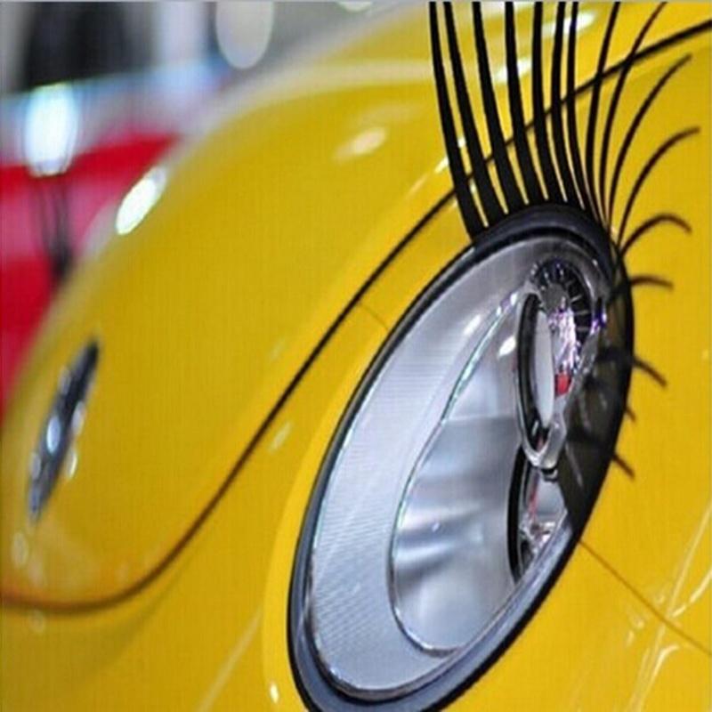 2PC Headlight Black Eyelash Sticker Car Eyelashes Car False Car Sticker Motorcycle Car Styling Accessories Automobiles
