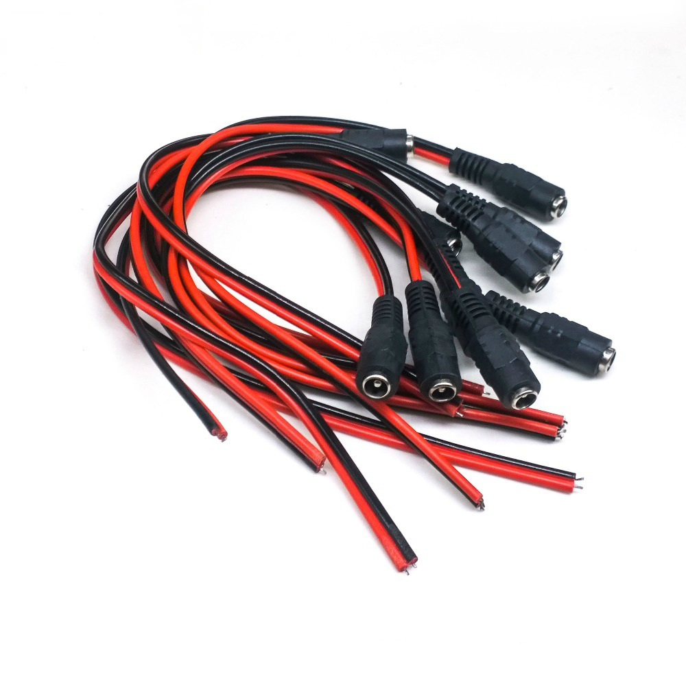 5.5 X 2.1mm DC Power Female Cable 12V Plug DC Female Adapter Cable Plug Connector for CCTV Camera DC Plug Female 5.5*2.1