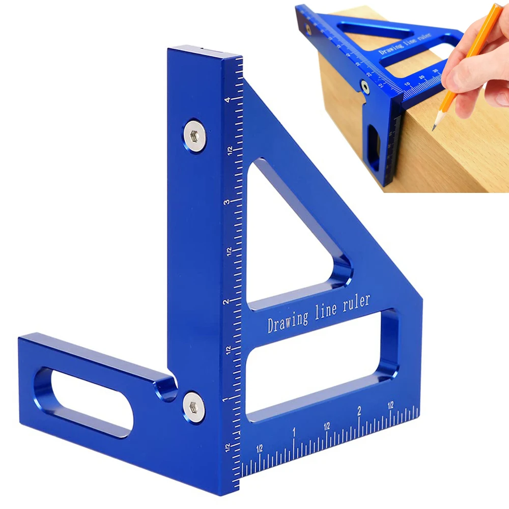 3D 2025 Multi-Angle Measuring Ruler Aluminum Alloy Woodworking Protractor Miter Triangle Ruler Measuring new Tool for Engineer Carpenter