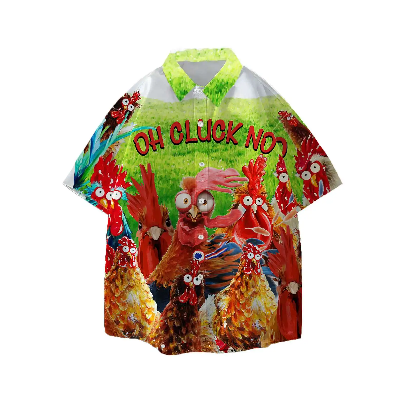 Rooster 3D Jumeast Turkey Printed Men Hawaiian Aloha Shirts Y2K Vintage Beach Unisex Baggy Blouse Chicken Farm Clothing Shirty smile